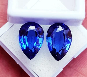 Natural Blue Sapphire 18+ Ct Loose Gemstone Pear Shape Certified RB09 - Picture 1 of 9
