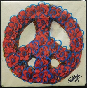 Steve Kaufman PEACE 1 serigraph canvas Hand Signed Make an Offer FREE SHIPPING - Picture 1 of 3