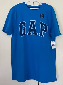 GAP KIDS NWT Solid Blue Big Logo T-Shirt~Size LARGE~L~10~NEW~s/s~ - Picture 1 of 4