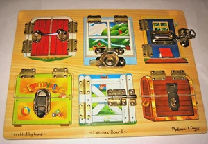 Vintage Melissa & Doug Latches Activity Board Animals / Toys #383 1990s HTF - Picture 1 of 11