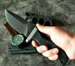 Drop Point Messer feste Klinge Jagd Überleben taktisch YTL8 Stahl G10 Griff EDC - Bild 1 von 12