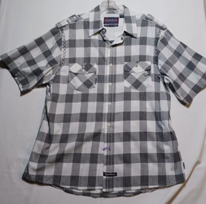 English Laundry Unisex black white short sleeved button up shirt XL - Picture 1 of 16