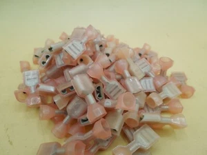 18 - 22AWG Female Spade Connector Electrical Wire Crimp Terminals (QTY 100) - Picture 1 of 5