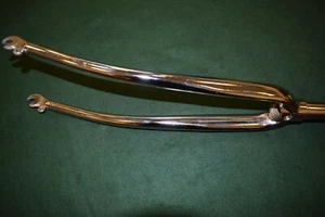 Vintage 1'' inch Chrome road rigid fork 700C threaded for long brake vintage NOS - Picture 1 of 8