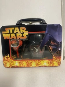 STAR WARS DARTH VADER VINTAGE CLOCK & SITH WATCH GIFT SET IN COLLECTIBLE TIN - Picture 1 of 5