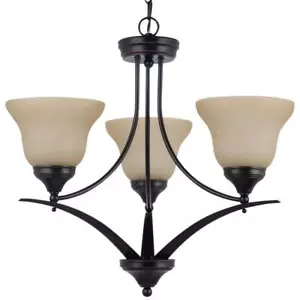 Sea Gull Brockton 3 Light 23 inch Chandelier, Burnt Sienna, 31173-710 - Picture 1 of 1
