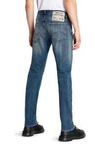 Armani Exchange Jeans Slim Stretch Hose Indigo Denim 5 Pocket Neu mit Etikett A|X 28R Herren - Bild 1 von 6