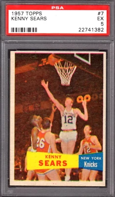1957 Topps #7 Kenny Sears New York Knicks  PSA 5  EX - Image 1 of 2