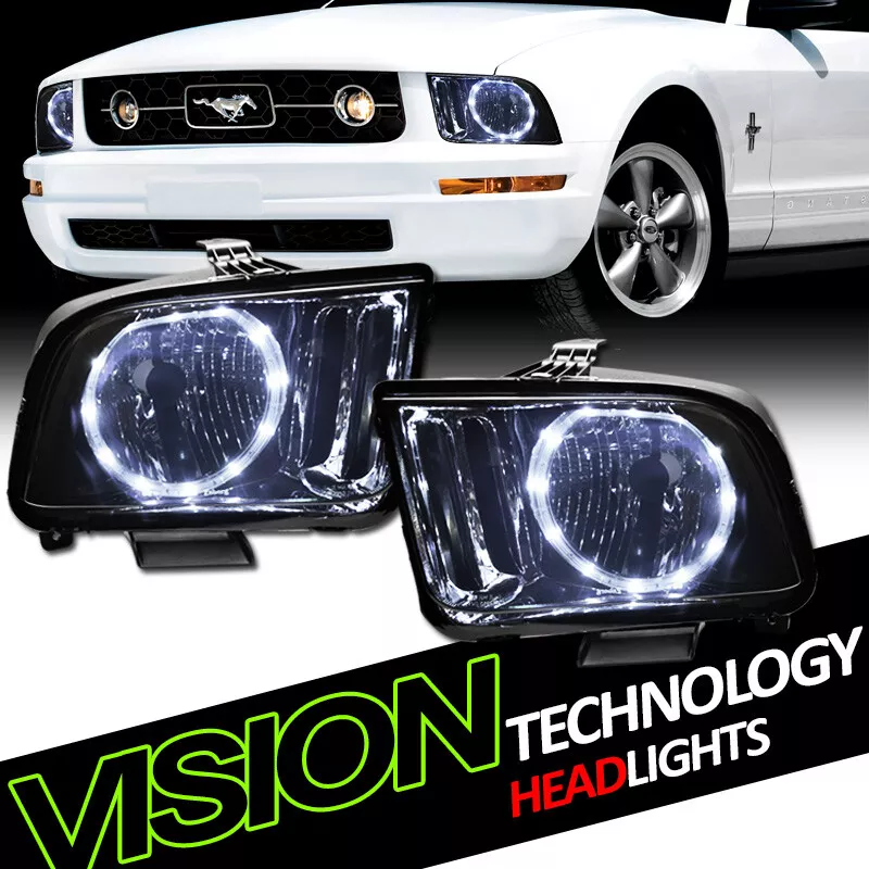Smoke Drl LED Halo Rim Angel Eye Headlight Headlamp Lamp Nb For 05-09 Mustang - Image 1 of 2