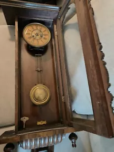 Antique German Regulator Wall Clock For Repair - Picture 1 of 7