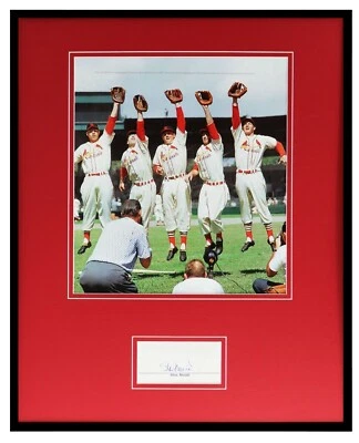 Stan Musial Signed Framed 16x20 Photo Display Cardinals JSA B - Image 1 of 2