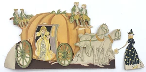 1930s Cinderella Paper Doll Pumpkin Fairy Godmother Chief-Tan Shoes Ad Vintage - Picture 1 of 12