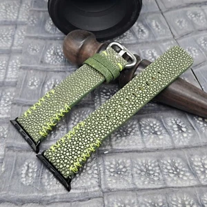 Polished Stingray Leather Watch Band for Apple Watch size 38/40/41mm - Picture 1 of 9