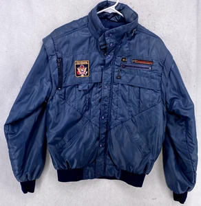 Diego Maradona Bomber Flight Jacket Uomo Taglia Media Blu Scuro Vintage - Foto 1 di 10