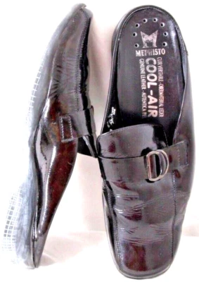 Mephisto Cool-Air Bicycle Toe D Ring Patent Leather Slide Mules shoes Women's 7 - Image 1 of 4