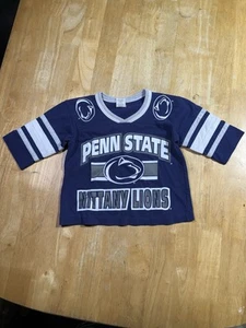 Vintage 90s Penn State Nittany Lions T-Shirt Kids Size 4 Blue - Picture 1 of 6