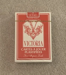 Baraja de cartas recubierta de calidad Victoria Casino con acabado de lino *totalmente nueva* - Imagen 1 de 4