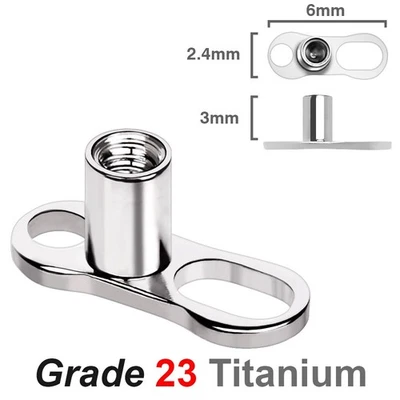 Anclaje dérmico de titanio grado 23 - 2 orificios Foto 1 de 4