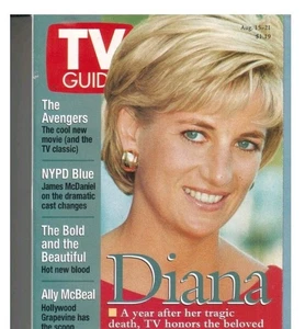 Prinzessin Diana 15.-21. August 1998 TV Guide Magazin NY Metro Edition - Bild 1 von 2