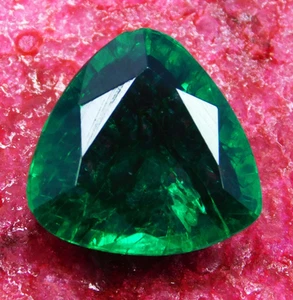 Piedra preciosa suelta corte trillón esmeralda verde colombiana natural certificada de 11,10 quilates - Imagen 1 de 8