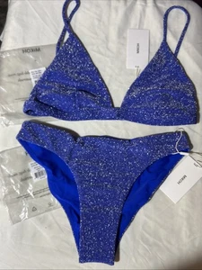 Bikini Mikoh Lurex Cobalto Top e Inferior de Natación Nuevo Talla Grande - Imagen 1 de 10