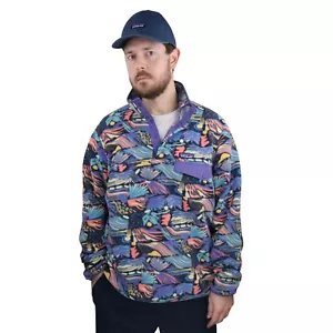 Patagonia Aztec Joy Pitch Synchilla Snap-T Fleece Pullover Jacket Mens Sz Large - Picture 1 of 9