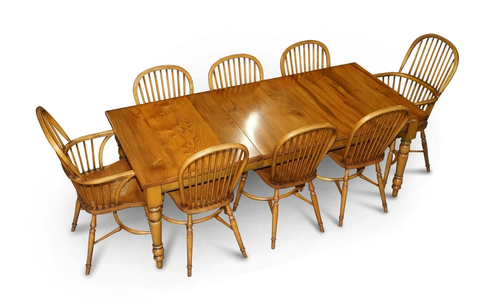 PVP £23.500 MESA DE COMEDOR STEWART LINFORD BURR TEJO Y OLMO Y 8 SILLAS WINDSOR Foto 1 de 4