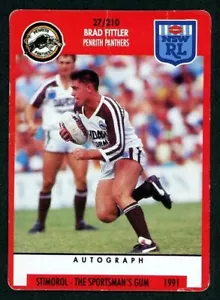1991 Penrith Panthers NRL Premiers Stimorol Scanlens Rookie Card - Brad Fittler - Bild 1 von 3