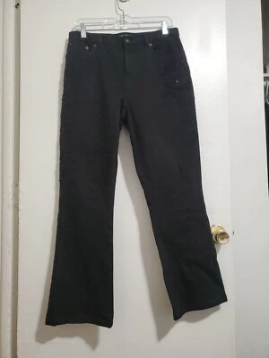 Pantalones de mezclilla para mujer Ralph Lauren bordados con flores talla 8 negros Foto 1 de 4