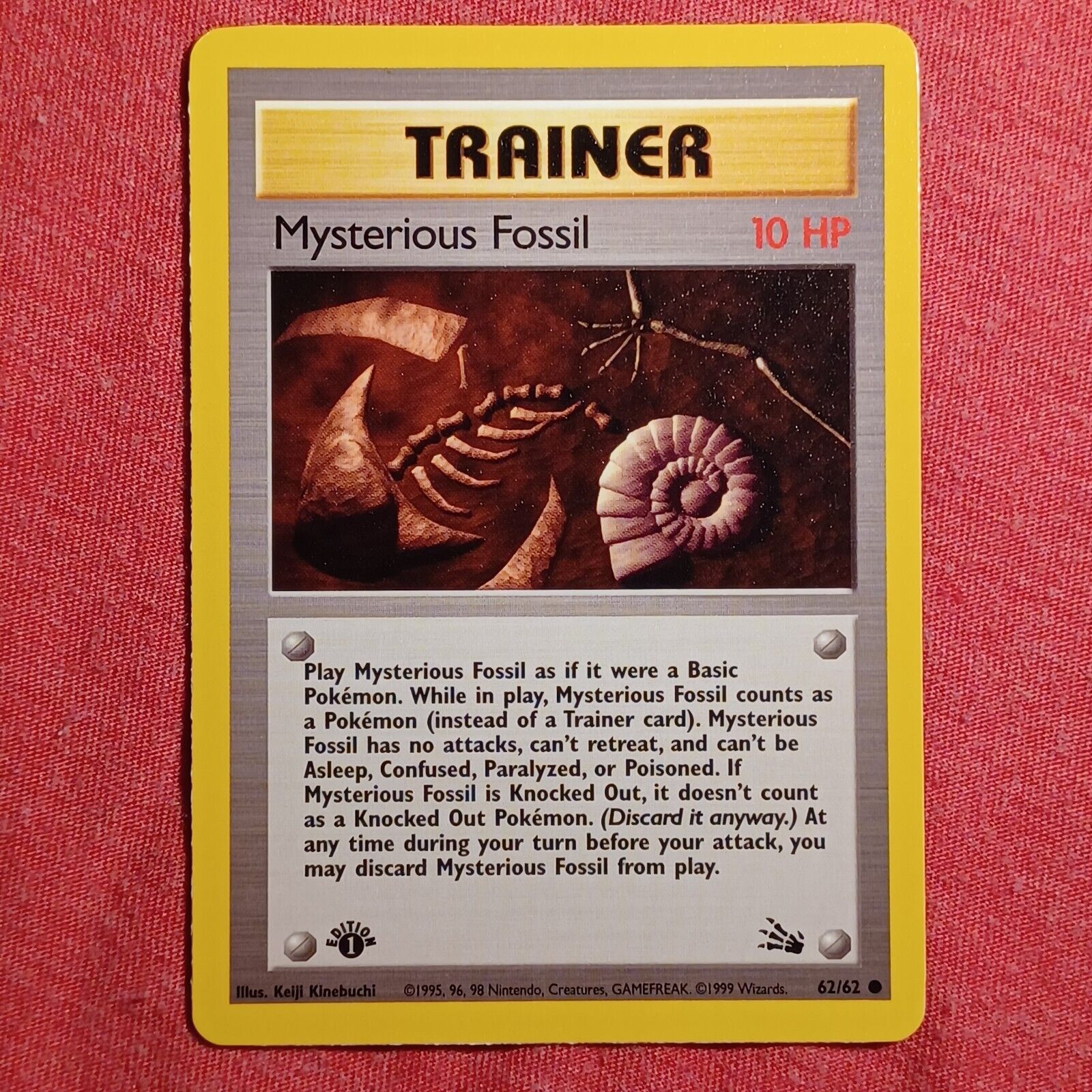 Pokemon 1999 Fossil 1st Edition: Mysterious Fossil 62/62 Trainer - NM