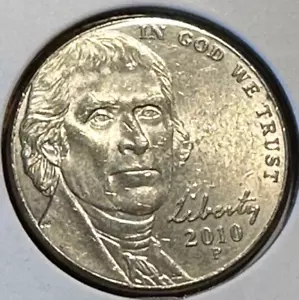 2010 P Jefferson Nickel - Picture 1 of 4