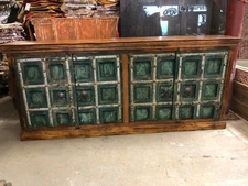 Rustic mEDIA cHEST OLD DOOR Sideboard Console DOUBLE VANITY ECLECTIC BOHO DECOR