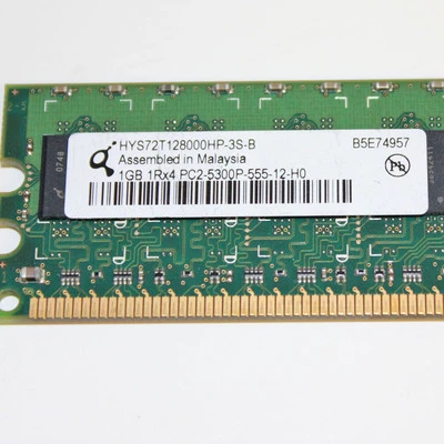 Qimonda Infineon/HP 1GB 1Rx4 PC2-5300P HYS72T128000HP-3S-B 405475-051 - Image 1 of 4