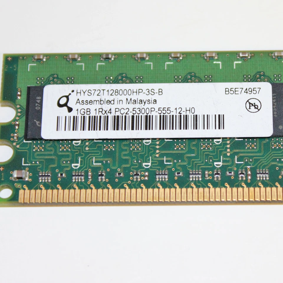 Qimonda Infineon/HP 1GB 1Rx4 PC2-5300P HYS72T128000HP-3S-B 405475-051 - Image 1 of 4