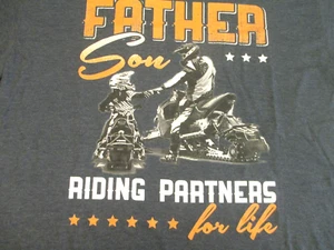 Father Son Riding Partners For Life Tee Shirt Men's XL Distressed Graphic NEW - Picture 1 of 6