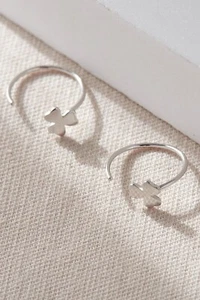 S925 Sterling Silver Irish Shamrock Hook Earrings Lucky Floral Jewellery Gift - Picture 1 of 3