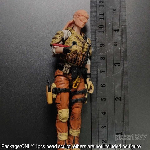 Unpainted 1/18 Terminator Sarah Connor Head Sculpt Soldier Head For 3.75" Figure Cover