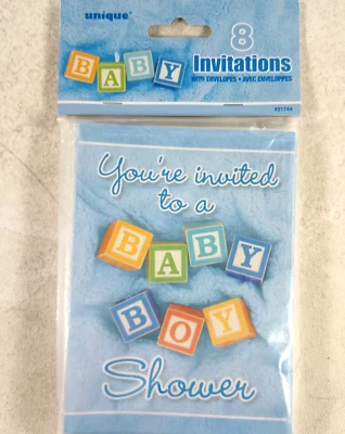 Convites para chá de bebê N̈EW It's A Baby Boy 8 convites por pacote - Imagem 1 de 3