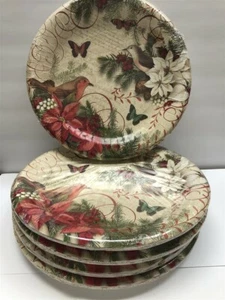 Lote de 4 platos de cena Punch Studio 56156 Merry Birds (8 por conjunto), ¡descontinuados! - Imagen 1 de 3