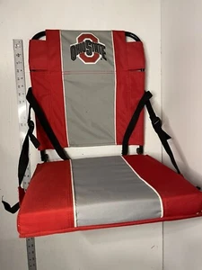 Ohio State Buckeyes Cushioned Folding Stadium Seat Block O Logo Storage Pockets. - Picture 1 of 8