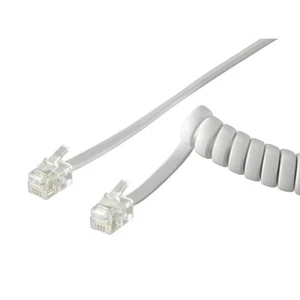 Kabel telefoniczny 2m Kabel modułowy RJ10 4-biegunowy przewód telefoniczny ze spiralą wysuwany - Zdjęcie 1 z 1
