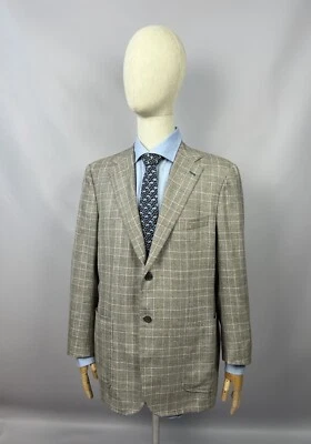 Kiton Sport Coat Cashmere Linen Silk Blazer Size 55IT 45US/UK P2P 22'8" Luxury - Image 1 of 4