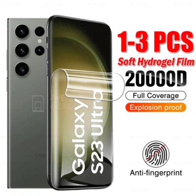 Hydrogel Screen Protector For Samsung S24 Ultra S23 S22 S21 FE A54 A34 Full Film - Image 1 of 4