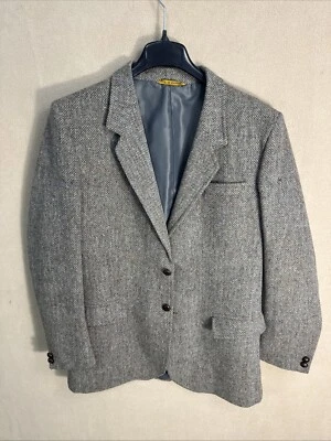 Vintage @hole arm HARRIS TWEED LIGHT WEIGHT SPORT COAT Check 44L Made in England - Image 1 of 4