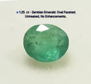 🔹 1.25 ct Oval Faceted Zambian Emerald. Untreated. 7.02 x 5.93 x 4.88 mm. - Picture 1 of 11
