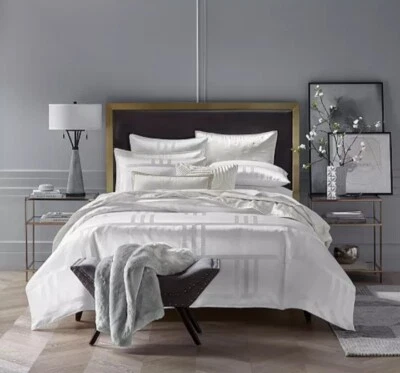 Hotel Collection "Structure" 3 Pc Queen Size Comforter Set & Shams, White, NWOT - Image 1 of 4