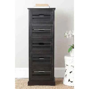 Sarina 5-Drawer Rustic Black Chest - Picture 1 of 8