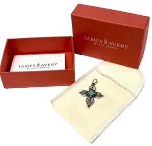 JAMES AVERY Cruz COLGANTE con PIEDRA TURQUESA PLATA ESTERLINA RETIRADA NUEVO EN CAJA - Imagen 1 de 6