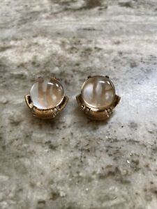 Crown Trifari Alfred Philippe Jelly Belly Pools of Light Clip Earrings 1940’s
