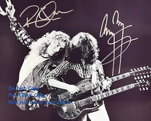 Jimmy Page Robert Plant LED ZEPPELIN Dual Autographed 8 x 10 Photo Reprint BAR M - Picture 1 of 5